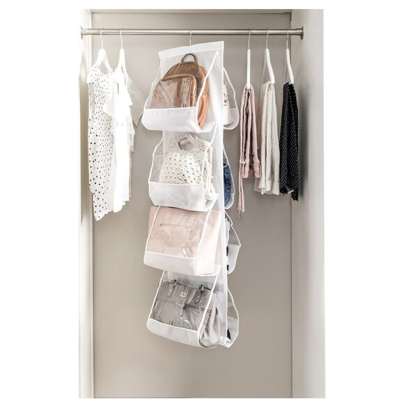 Zober 8 Pocket Purse Organizer Storage Handbag Hanging Spacesaver Closet - Picture 5 of 5